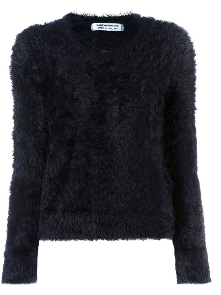 Comme Des Garçons Comme Des Garçons Fur Effect Sweater, Women's, Size: Medium, Blue, Nylon