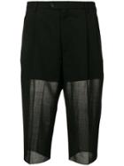 Maison Margiela Contrast Panel Pleated Shorts - Black