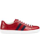 Gucci Ace Gucci Signature Sneaker - Red