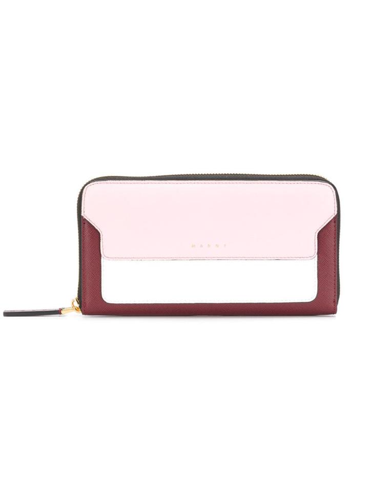Marni Logo Large Zip Wallet - Pink