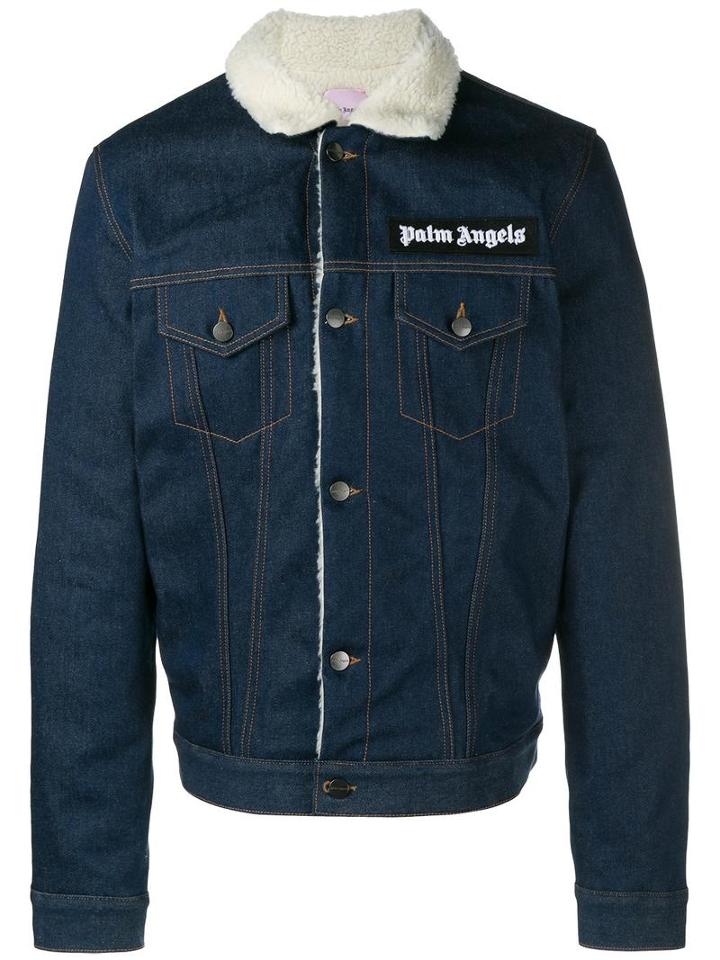 Palm Angels Denim Jacket, Men's, Size: Large, Blue, Cotton/polyester/acrylic