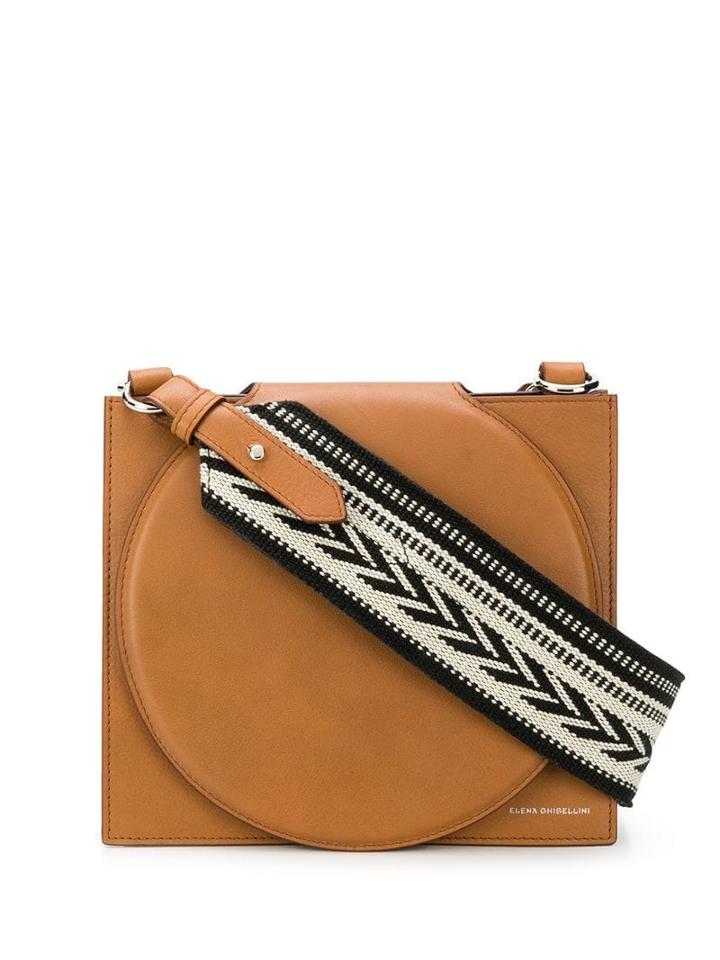 Elena Ghisellini Weaved Handle Shoulder Bag - Brown
