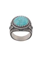 Nove25 Ionic Howlite Signet Ring - Silver