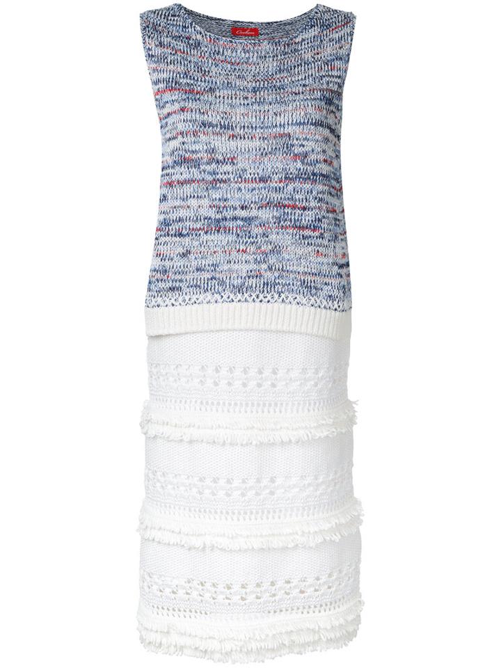 Coohem Knitted Sleeveless Dress, Women's, Size: 38, White, Cotton/linen/flax/polyester
