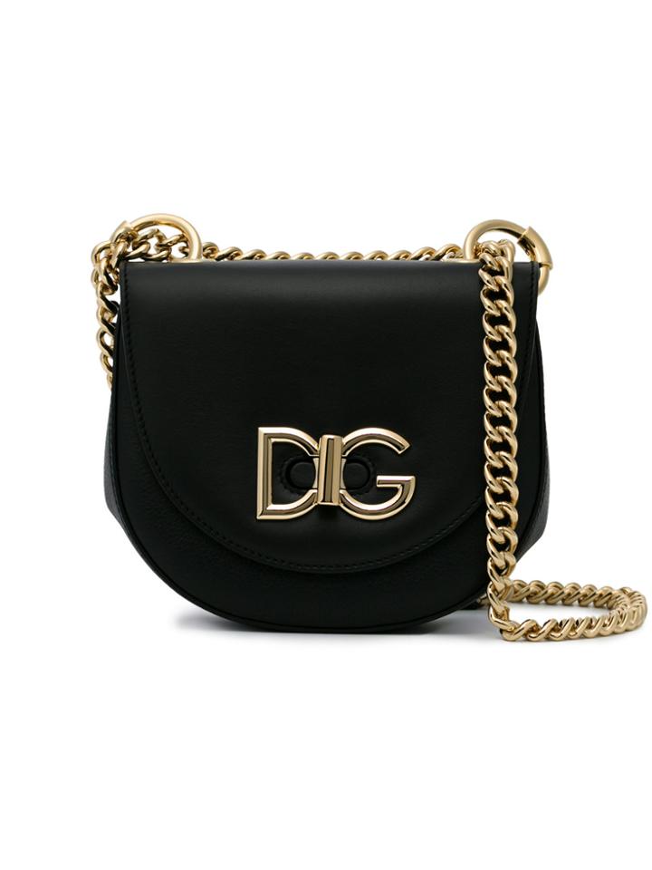 Dolce & Gabbana Black Cross Body Saddle Bag