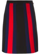 Gucci Vertical Stripe A-line Skirt, Women's, Size: 42, Black, Wool/silk/viscose/polyester