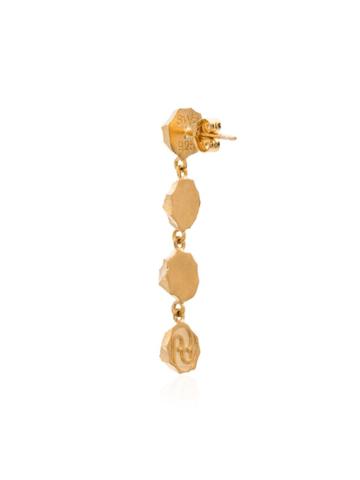 All Blues Gold Tone Bead Drop Earrings