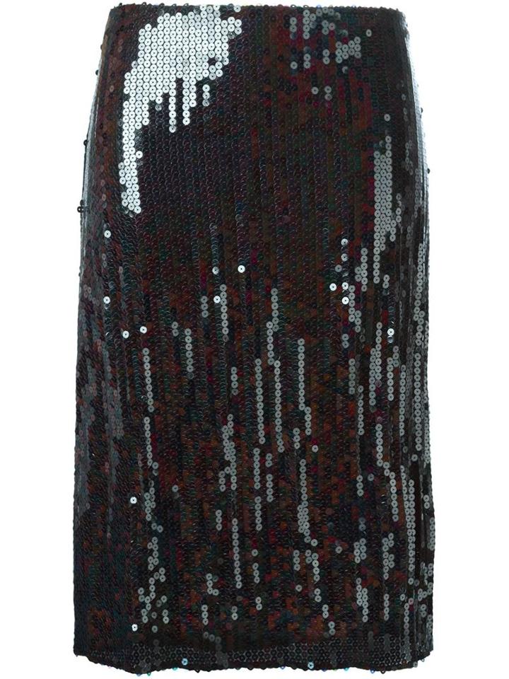 Sequin Skirt, Women's, Size: 38, Brown, Silk/polyester/acetate, Nina Ricci