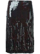 Sequin Skirt, Women's, Size: 38, Brown, Silk/polyester/acetate, Nina Ricci