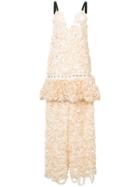 Proenza Schouler Sleeveless Waist Ruffle Dress - Pink & Purple