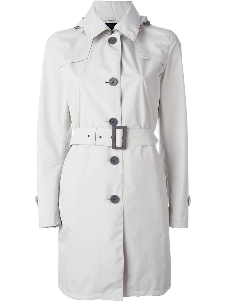 Herno Detachable Hood Trench Coat, Women's, Size: 40, Nude/neutrals, Polyester/polytetrafluoroethylene Ptfe
