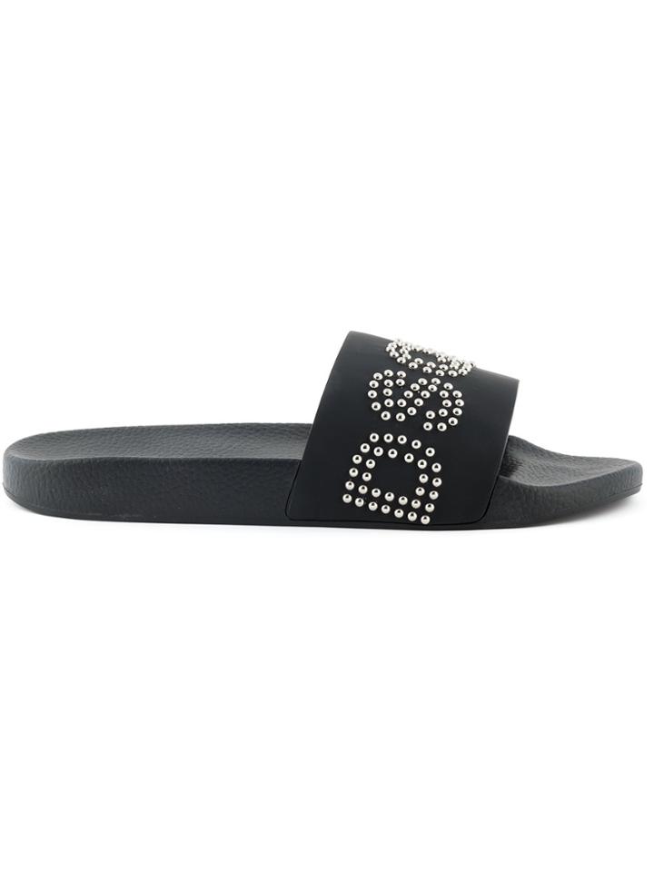 Dsquared2 Studded Logo Slides - Black