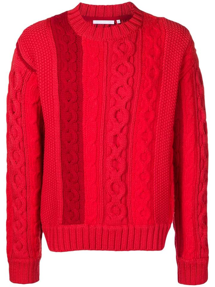 Helmut Lang Cable Knit Jumper - Red
