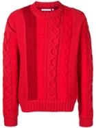 Helmut Lang Cable Knit Jumper - Red