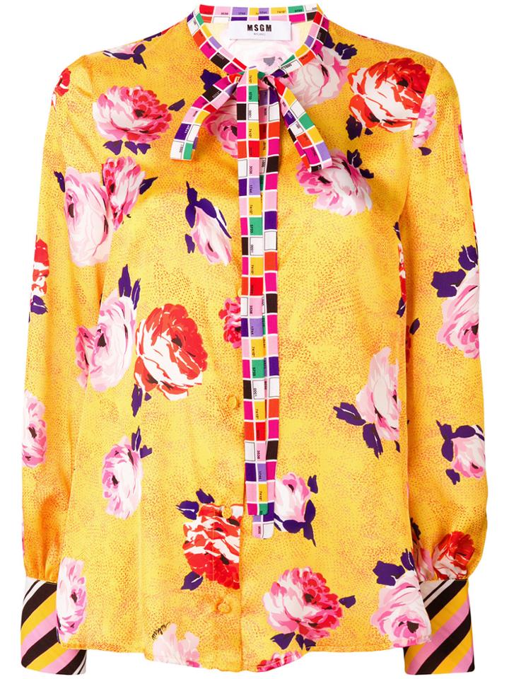 Msgm Contrast Trim Floral Blouse - Unavailable
