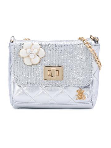 Xavem Kids - Floral Motif Shoulder Bag - Kids - Leather/pvc - One Size, Grey