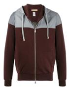 Eleventy Colour-block Hoodie - Red