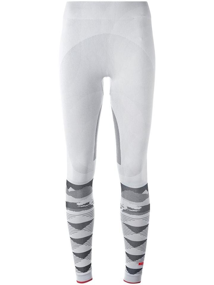 Adidas By Stella Mccartney Patterned Panel Leggings, Women's, Size: Xs, Grey, Polyester/polyamide/spandex/elastane