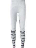 Adidas By Stella Mccartney Patterned Panel Leggings, Women's, Size: Xs, Grey, Polyester/polyamide/spandex/elastane