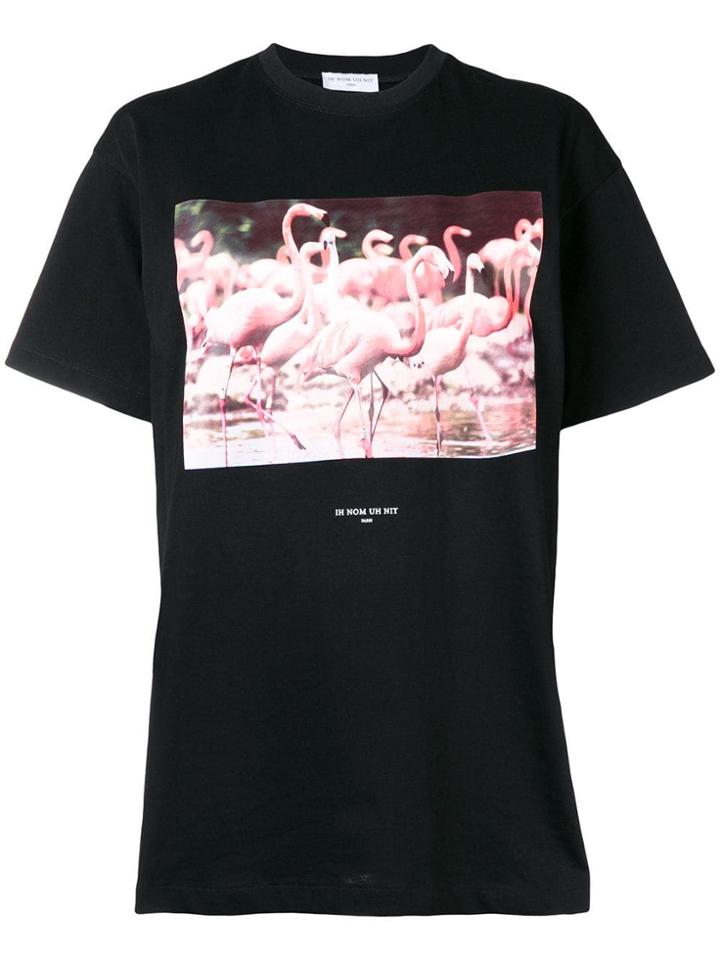 Ih Nom Uh Nit Flamingo Printed T-shirt - Black