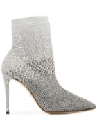 Casadei Crystal Embellished Ankle Boots - Grey