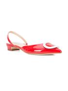 Fabio Rusconi Buckled Pointed Slingback Flats - Red