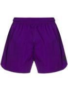 Ami Paris Swim Shorts Plain Color With Ami De Coeur Patch - Purple