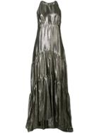 Black Coral Metallic Maxi Dress