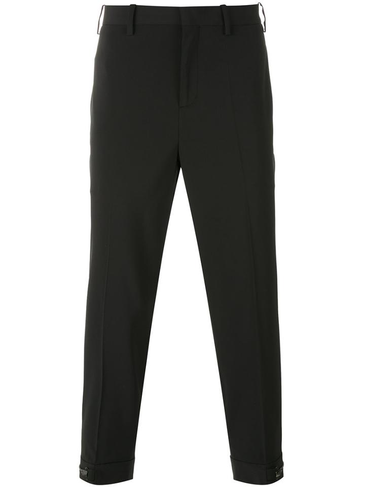 Neil Barrett - Cropped Tailored Trousers - Men - Cotton/polyester/spandex/elastane - 44, Black, Cotton/polyester/spandex/elastane