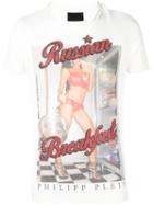 Philipp Plein 'breakfast' T-shirt, Men's, Size: Xl, White, Polyester/spandex/elastane/viscose