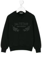 Dsquared2 Kids - 24-7 Star Print Sweatshirt - Kids - Cotton/spandex/elastane - 12 Yrs, Black
