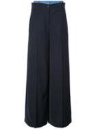 Adeam Wide-leg Flared Trousers - Blue
