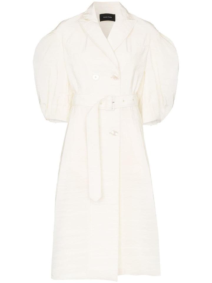 Simone Rocha Three-quarter Pouf Sleeve Double-breasted Coat - Neutrals