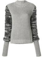 Carven High Neck Ribbed Jumper - Grey