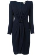 Armani Collezioni Gathered Dress, Women's, Size: 46, Blue, Viscose/polyamide/spandex/elastane
