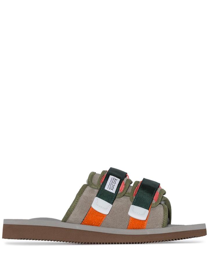 Suicoke Moto Touch-strap Slides - Grey