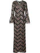 Prabal Gurung Floral Embroidered Long Dress - Black