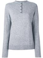 Rag & Bone /jean Buttoned Collar Jumper, Women's, Size: Medium, Grey, Cashmere/wool