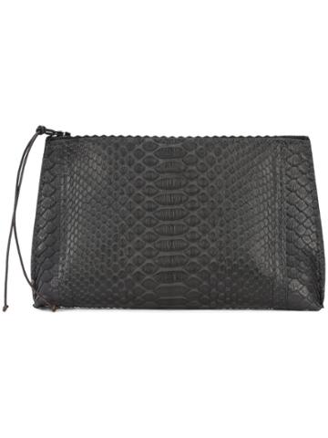 B May Snakeskin Make Up Bag - Blue