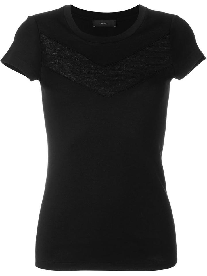 Diesel T-sully-bb T-shirt, Women's, Size: L, Black, Cotton/viscose/polyester
