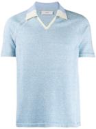 Pringle Of Scotland V-neck Contrast Collar Polo Shirt - Blue