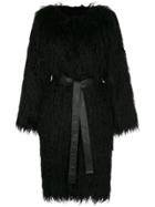 Nili Lotan Faux Fur Shaggy Coat - Black