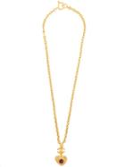 Chanel Pre-owned Stone Gold Chain Pendant Necklace