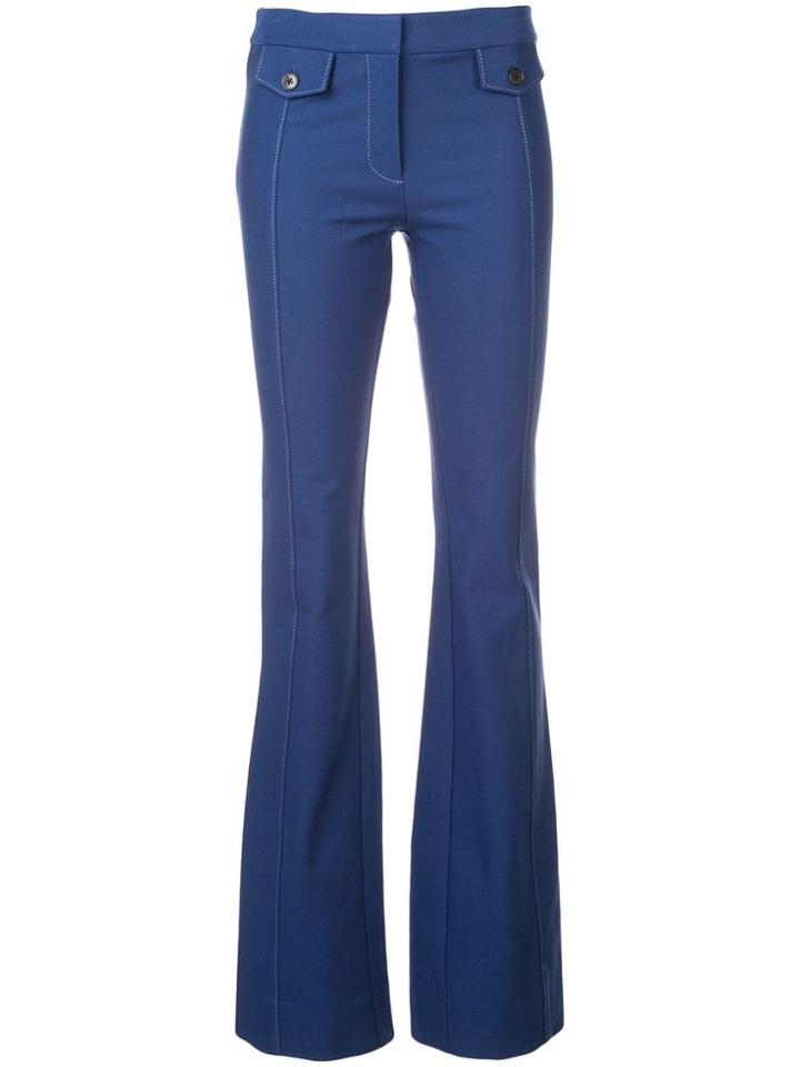 Derek Lam 10 Crosby Flare Trouser With Tab Details - Blue