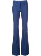 Derek Lam 10 Crosby Flare Trouser With Tab Details - Blue