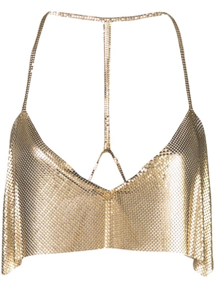 Fannie Schiavoni Cropped Chainmail Top - Gold