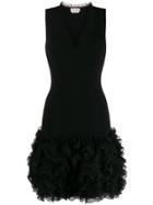 Alexander Mcqueen Ruffled Short Dress - Black