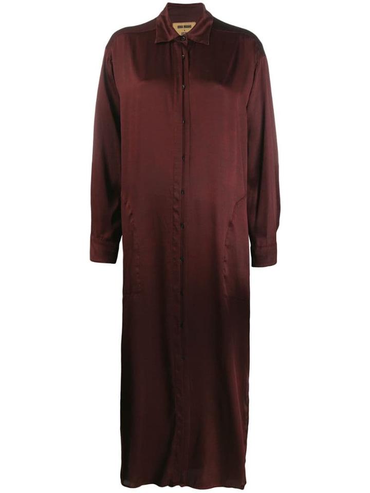 Uma Wang Long Shirt Dress - Red