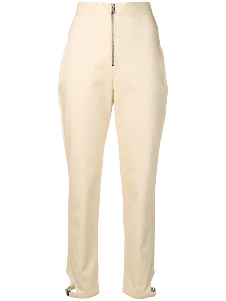 Fendi High-waist Zip-front Trousers - Neutrals
