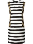 Sonia Rykiel Colour Block Striped Dress, Women's, Size: 36, Nude/neutrals, Cotton/silk/viscose